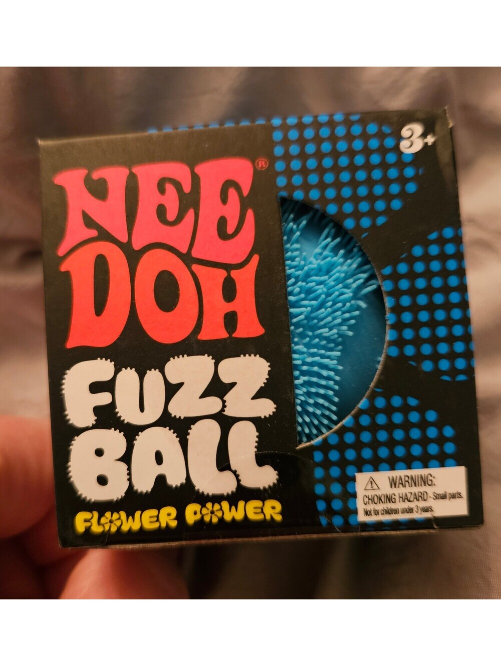 Authentic Schylling NeeDoh Fuzz Ball Blue Velvet Squishy NEW Stress Toy
